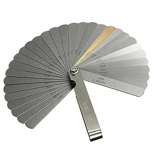 Fühlerlehre Set,32 Klingen Edelstahl Fühlerlehre Stahl-Fühlerlehren Zündkerzen-Gap-Werkzeug Doppelmarkiertes Metrisches und Imperiales Dual Marker Messwerkzeug