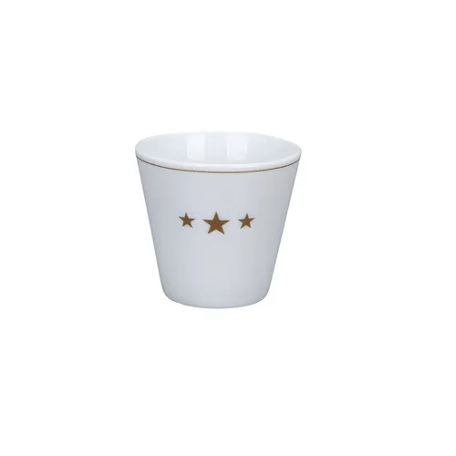 Krasilnikoff - Espresso Cup, Three Stars Gold , ES781, Espressobecher, Sterne