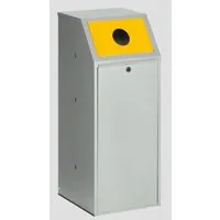 PROREGAL Robuster Wertstoffsammler mit Klapptür – 70 Liter, verzinkter Stahl, grau - Effizienter Wertstoffsammler für Abfalltrennung im Außenbereich. Robuste Konstruktion, abschließbar und langlebig – ideal für hohe Ansprüche und vielseitigen Einsatz.