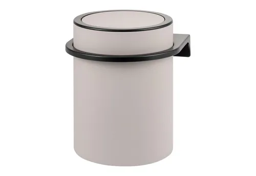 bremermann Kosmetikeimer SAVONA mit Wandhalterung - Haushaltszubehör – eleganter Kosmetikeimer mit 5,5 Litern Volumen, hygienischem Schwingdeckel und praktischer Wandhalterung für mehr Platz und Komfort im Badezimmer.