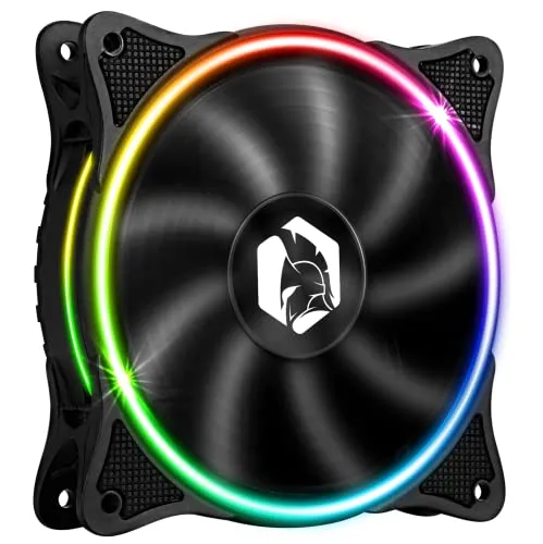 EMPIRE GAMING – PC-Gehäuselüfter Gamer 120MM - Hoher Luftstrom - RGB adressierbar LED PWM 3Pins 5Volt -Dual Loop - Leise - Kühlung 12CM - Schwarz