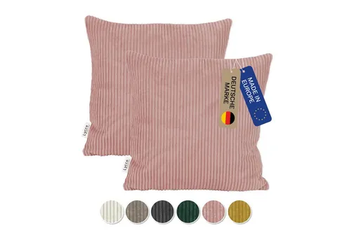 Lycce Dekokissen Kissenbezug 2er Set CORD Stoff (50 x 50 cm) - made in EU