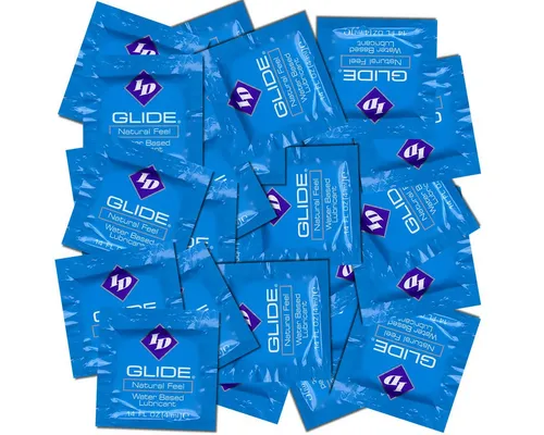 ID Lube Gleitgel Glide - Natural Feel, 40 Sachets mit je 4ml (insgesamt 160ml), 40-tlg., veganes Gleitgel in hygienischen Probe-Tütchen (Sachets)