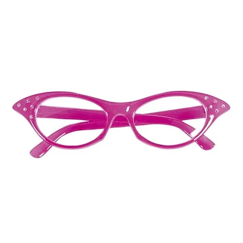 W WIDMANN MILANO Party Fashion 96673 - Brille 50er Jahre, pink mit Strasssteinen, Rock´n´Roll, Twist, Karneval, Mottoparty