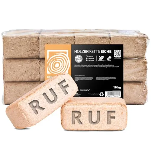 Holzbriketts RUF Eiche, 20kg, Brennholz Kamin Ofen Brikett Kohle Heizen Holz