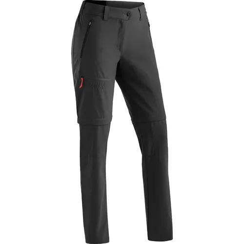 MAIER SPORTS Nata Zip Loop Damen Outdoorhose - Wanderhose in Schwarz, Zip-Off Funktion für vielseitigen Einsatz und 3 praktische Taschen, ideal für aktive Frauen in der Natur.