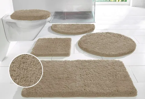 my home Badematte Sanremo - Rund & Weich - Badteppich aus 100% Polyester, rutschhemmend und fußbodenheizungsgeeignet. Ideal für ein gemütliches Badezimmer, schnell trocknend und in elegantem Braun.