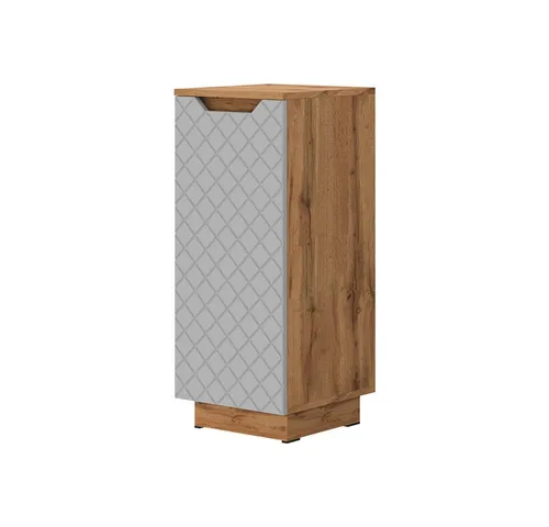Vicco Midischrank Lotta, Eiche/Grau mit Kachelstruktur, 33.4 x 81.9 cm