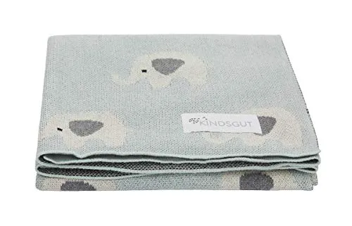 Kindsgut Kinderdecke - Weiche Baby-Decke aus zertifizierter Baumwolle - Babydecken aus 100% Baumwolle, 80 x 100 cm, ideal für Kinderwagen oder zum Kuscheln, in dezenten Farben und schlichten Designs, leicht waschbar bei 30 Grad.