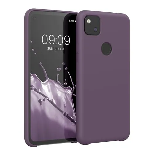kwmobile Hülle kompatibel mit Google Pixel 4a Hülle - Silikon Handy Case - Handyhülle weiche Oberfläche - kabelloses Laden - Helle Iris