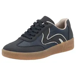 Rieker M5512 14 Damen Sneaker Blau - Sneaker aus veganem Kunstleder und Textil, mit herausnehmbarer, gepolsterter Decksohle für optimalen Tragekomfort. Ideal für urbanes Lifestyle und Alltag.