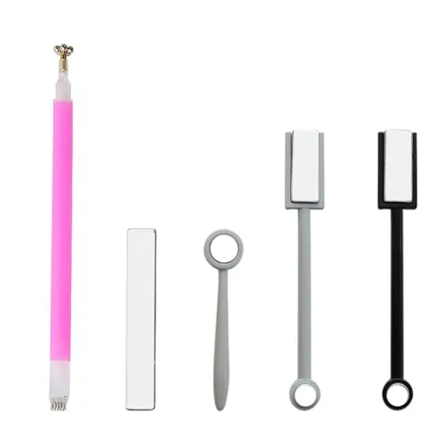 LAEMALLS 5 stk Magnet Stick Tool Für Cat Eye Gel Polish UV LED, Magie 3D DIY Strip Grid Nail Art Tools, Perfekten Katzenaugen Effekt, Geeignet für Profis und Anfänger#2