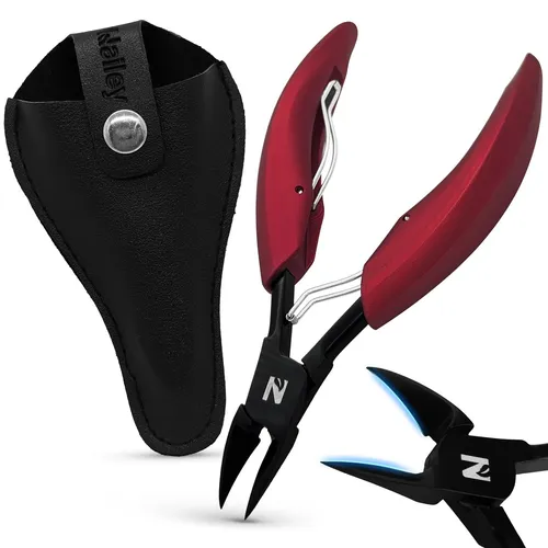 Nagelzange für Fußnägel im Lederetui | Zehennagelzange für dicke, harte einge...