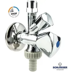 JS WAS-Ventil Kombieckventil 1/2 Zoll - selbstdichtend, poliert verchromt