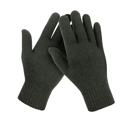 TOM FYFE Premium Merino Strickhandschuhe Unisex Dunkelgruen/L/XL | Made in Europe