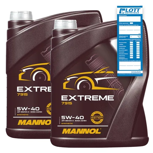 2x 5L Mannol Extreme 5W-40 Motoröl VW 502.00 505.00 BMW LL-01 MB 229.3 229.5