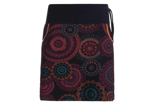 Vishes Minirock Damen Baumwolle Mandala Ethno Boho Style - Stylischer Minirock aus hochwertiger Baumwolle im Mandala-Design. Ideal für lässige Outfits und den Alltag, bietet er Komfort und Bewegungsfreiheit.