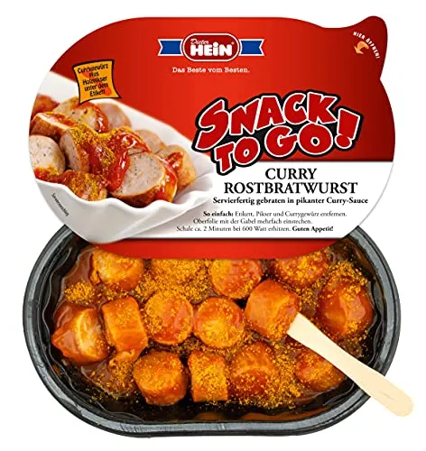 Curry Rostbratwurst in Sauce mit Currypulver & Pikser