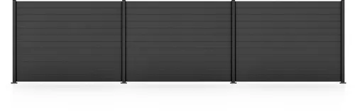 STAKET PRO Gartenzaun Komplettzaun Paneel 150 - 3 Elemente, grau - Gartenzäune aus pulverbeschichtetem Aluminium, langlebig und witterungsbeständig, ideal für sichere und stilvolle Abgrenzungen im Garten.