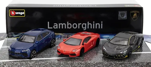 BURAGO 1/43 LAMBORGHINI SET 3X URUS AVENTADOR CENTENARIO STATISCHES MODELL