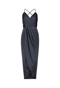 Vera Mont Abendkleid - Elegantes Kleid mit Raffung in Nachtblau, Größe 38 - Kleider: Feminin und figurbetont, aus pflegeleichtem Satin mit verstellbaren Trägern für perfekten Sitz.