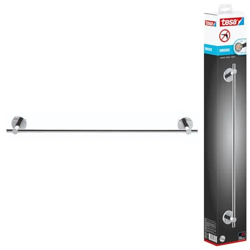 tesa SMOOZ Handtuchstange, verchromt in silber von tesa