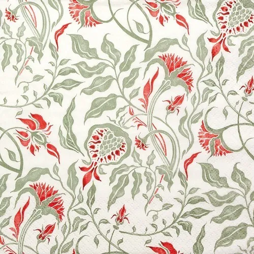 Servietten Royal Pattern olive Königliches Naturmuster Ranken oliv 33x33cm 20