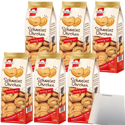 Schulte Schweinsöhrchen knusprig zart Blätterteiggebäck 6x250g Beutel usy Block
