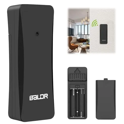 Außensensor für Wetterstation, 3 Kanäle Einstellbar, Funk Außensensoren Verbinden mit der Basisstation, Drahtloser Sensor für Außentemperatur und Luftfeuchtigkeit, Wasserdicht (Schwarz)