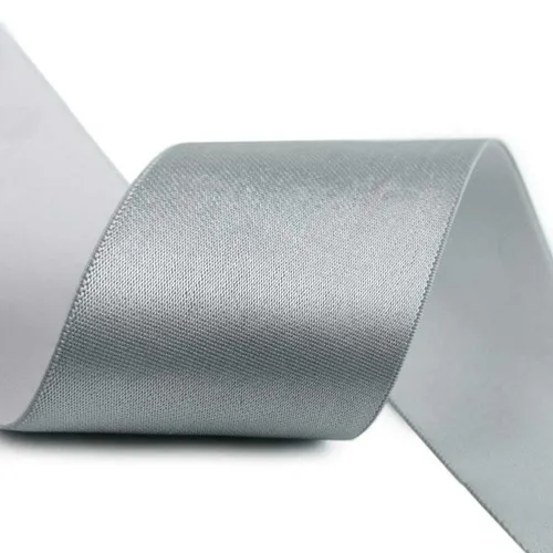 maDDma Satinband Glanz-Satin Gummiband 2m x 5cm Gummilitze 50mm, grau