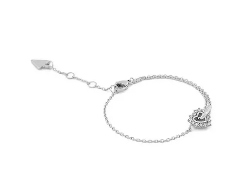GUESS Damen-Armband Infinity Herz Kristall S JUBB05534JWRHS - Elegantes Gliederarmband mit Karabinerverschluss, verziert mit funkelndem Kristall im Herzmotiv – das perfekte Accessoire für romantische Anlässe.