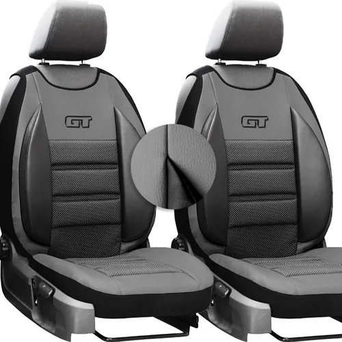 Autositzbezüge x2 - Autositzschoner Universalgröße - Sitzauflage Auto - Sitzbezug Auto Vordersitze - Matte für Sitze im Auto - Grau