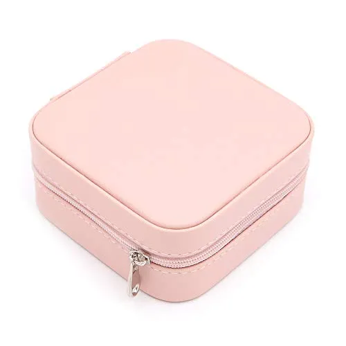 Shiwaki Schmuckschatulle, Kunstleder Schmucketui, Schmuck Aufbewahrungskoffer für Ringe, Ohrringe, Halskette, Armb?nder Organizer Schmuck Aufbewahrungsboxen - Romantisches Rosa