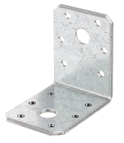 Alberts 835453 Winkelverbinder - 50er Set, sendzimirverzinkt, 60 x 60 x 45 mm - Hochwertiger Winkelverbinder aus Stahl, ideal für präzise Verbindungen. Mit 2 Löchern für einfache Montage, perfekt für Bauprojekte und Reparaturen.