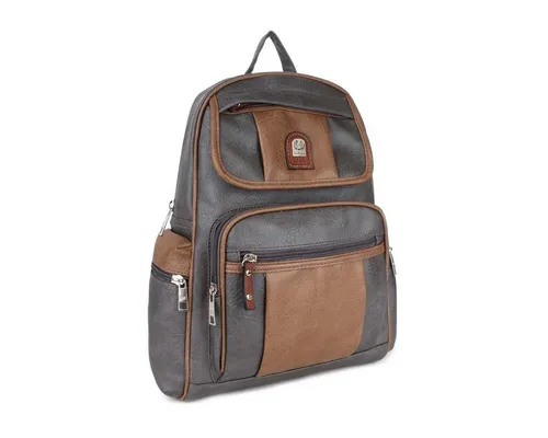ITALYSHOP24 Rucksack Damen CityRucksack Tagesrucksack Schultertasche Freizeit Reise Urlaub, Backpack Schule Travel Wandern Arbeit Tasche Daypack Leder Optik Bag