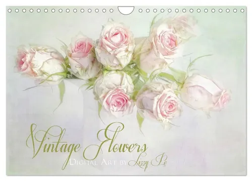 Lizzy Pe | Vintage Flowers (Wandkalender 2026 DIN A4 quer), CALVENDO...