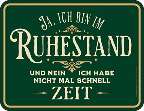 Original RAHMENLOS Deko Blechschild als Geschenk für Rentner