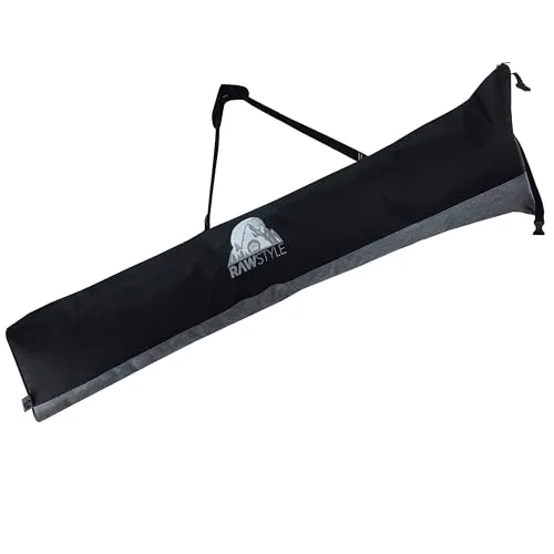 BambiniWelt by Rafael K. Snowboardtasche für Board, Boots & Helm - mit verstellbarem Rolltop-Boardbag 140-170 cm - Snowboard Hülle wasserdicht - Schulterpolster und Spanngurt (meliert grau)