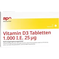 apodiscounter Vitamin D3 Tabletten 1.000 I.E. 25 μg