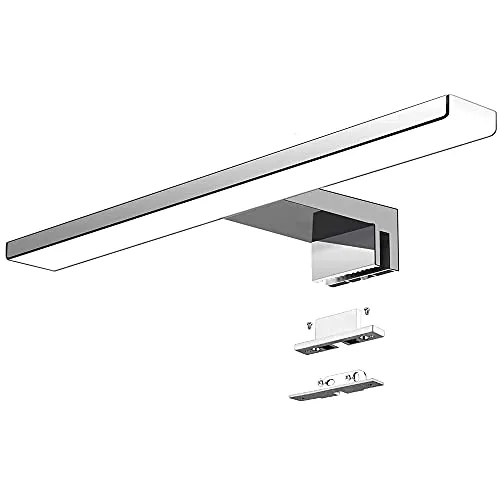 Aogled Led Spiegelleuchte Badezimmer 10W 820LM 40cm 230V 6500K,3-in-1 Bad Spiegellampe,Kein Flimmern Badlampe Wandbeleuchtung Kaltweiß 400mm Bad Spiegelleuchte