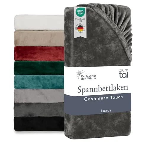 Blumtal Spannbettlaken Cashmere Touch 200x200 cm Plüsch von Blumtal