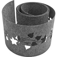 zaunzu Sichtschutz Design Vlies Dekor Floral2 Einzelstreifen Hellgrau 2,55m
