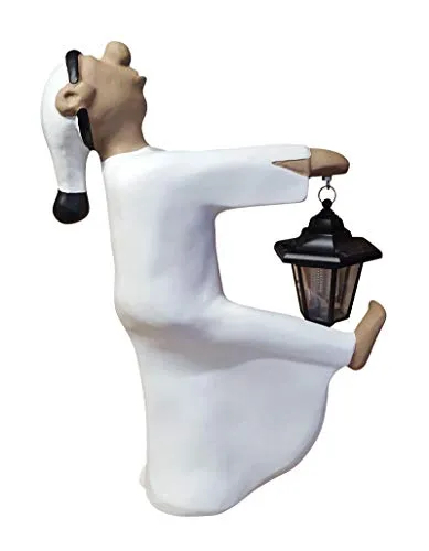 Schlafwandler Fritz mit LED-Solarlaterne - Dachschmuck für Ihr Zuhause - Dekofigur Schlafwandler 