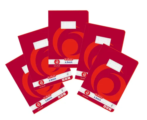 Herlitz 340406 Heft A4, 32 Blatt, Lineatur 40, FSC Mix, 5 Stück