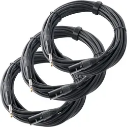 Pronomic Stage JXM-10 Stereoklinke/XLR 10m Set - 3x 10m professionelles Audiokabel mit hochwertigen Stecker und optimaler Schirmung für besten Klang, ideal für Studio und Live-Events.