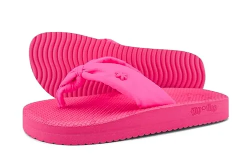 Damen Sandalen Comfy*Flower in Neonpink, Größe 39 EU - Bequeme Sandalen mit weicher Neopren-Sohle und rutschfester Wellenprofilsohle. Ideal für warme Tage, mit dezenter Flower-Logo-Prägung und schadstoffgeprüfter Qualität.