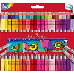 FABER-CASTELL Filzstifte farbsortiert, 40 St. in silber von Faber-Castell