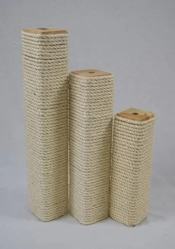 Rohrschneider Sisal Ersatzholm Vollholz Ersatzstamm für Kratzbäume und Katzenbäume Ersatzteil Kratzstamm Säule (9x9cm/Länge 40cm)