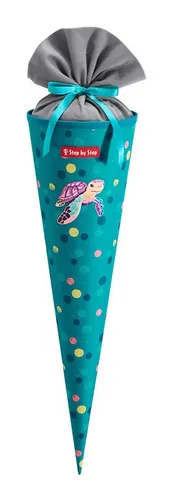 Step by Step Schultüte mit eingenähtem Bändchen - Schultüte im passenden Design zum Ranzen, aus 100% recycelten PET-Flaschen, 5 Liter Volumen für viele Überraschungen und umweltfreundlich.