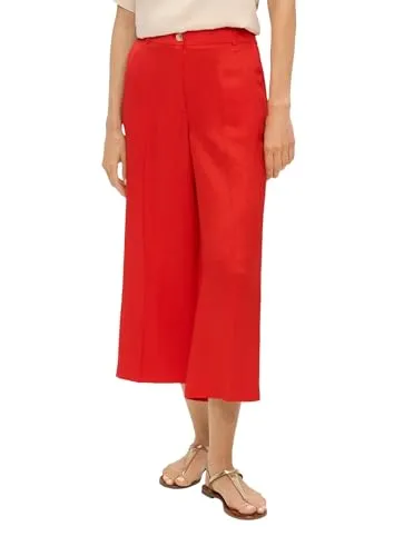 s.Oliver Culotte Hose mit Wide Leg in Rot - Größe 42 - Stylische Culotte Hose in auffälligem Rot, perfekt für trendige Outfits. Der luftige Schnitt sorgt für ein angenehmes Tragegefühl und vielseitige Kombinationsmöglichkeiten.
